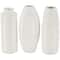 White Ceramic Dimensional Ribbed Vase with Varying Shapes Set